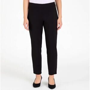 Susan Graver Black Slim Leg Ankle Pants Pull On Stretch High Waist Large New